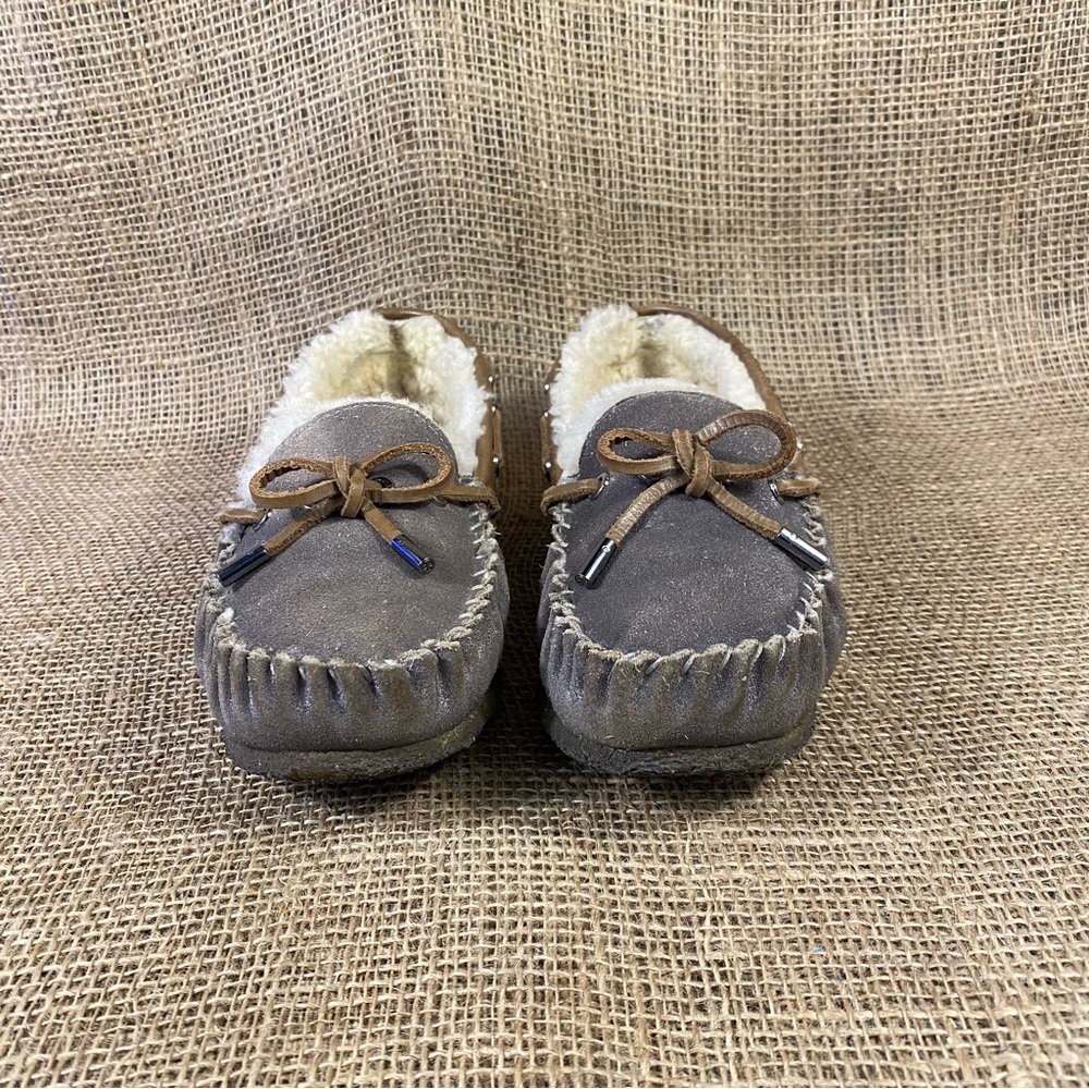 Tory Burch sandals shoes slip-on moccasins leather shearling Rare 6 M - Picture 7 of 12